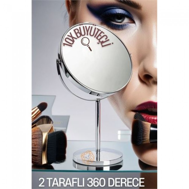 Renkmix 6 Adet 10x  Büyüteçli 2 Taraflı Banyo Makyaj Aynası