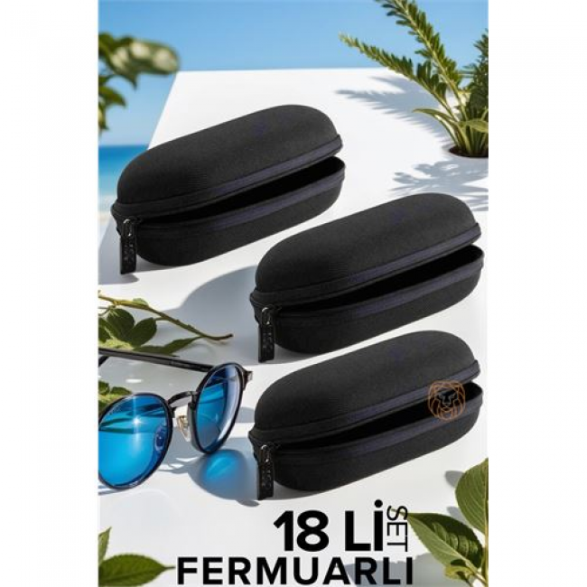 Renkmix 18 Adet 3 Fermuarlı Gözlük Kabı Seti Swieca Design