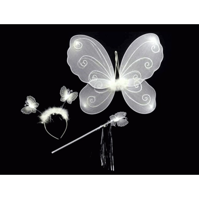 İndirimde Gösteri kelebek kanadı (3 parça)-beyaz