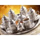 İndirimde Osmanlı motifli 6 kişilik türk kahve seti - gümüş